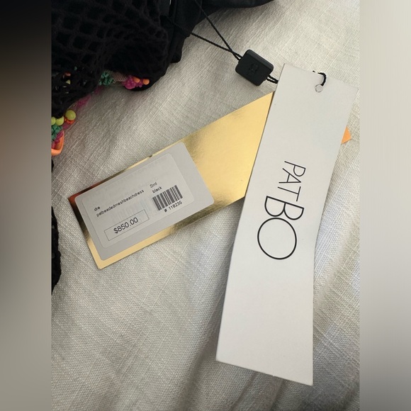 NWT $850 PatBO Neon Beaded Embellished Black Mesh Beach Maxi Small - Picture 16 of 16